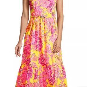 Lily Pulitzer Bri V neck Cotton Midi Dress
